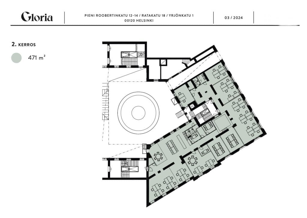 Helsingin toimitilat, Arvokiinteistö glorian pohjakuvapiirros