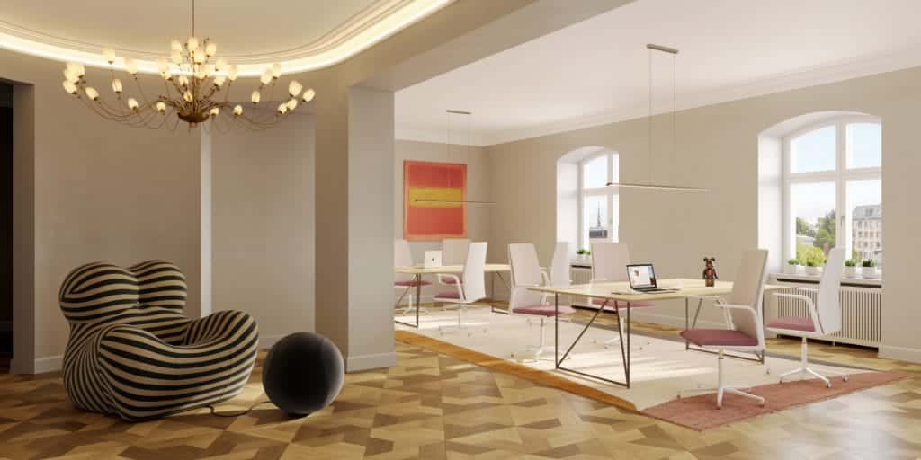 Arvokas ja Moderni sisätila Helsingin Gloriassa.