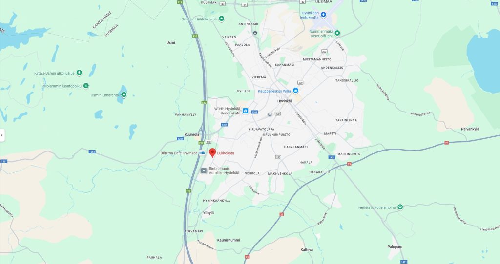 Lukkokatu 2 Hyvinkää sijaitsee aivan Helsinki-Tampere moottoritien varrella tarjoten erinomaisen yhteyden suuriin kaupunkeihin.