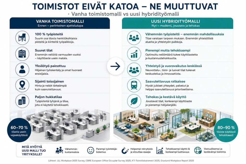 Toimistot eivät katoa, ne muuttuvat